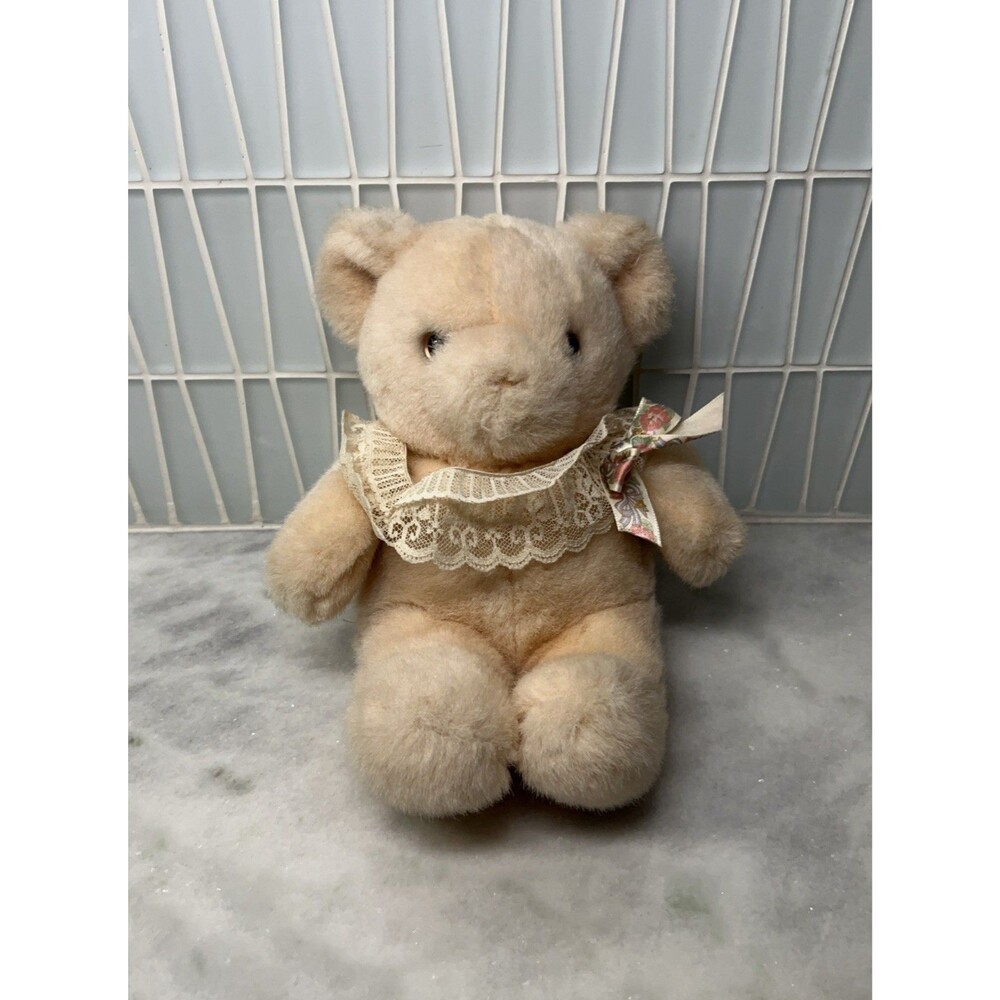 Vintage 7” Eden Sitting Musical Bear Peach Pink Twinkle Twinkle Little Stars